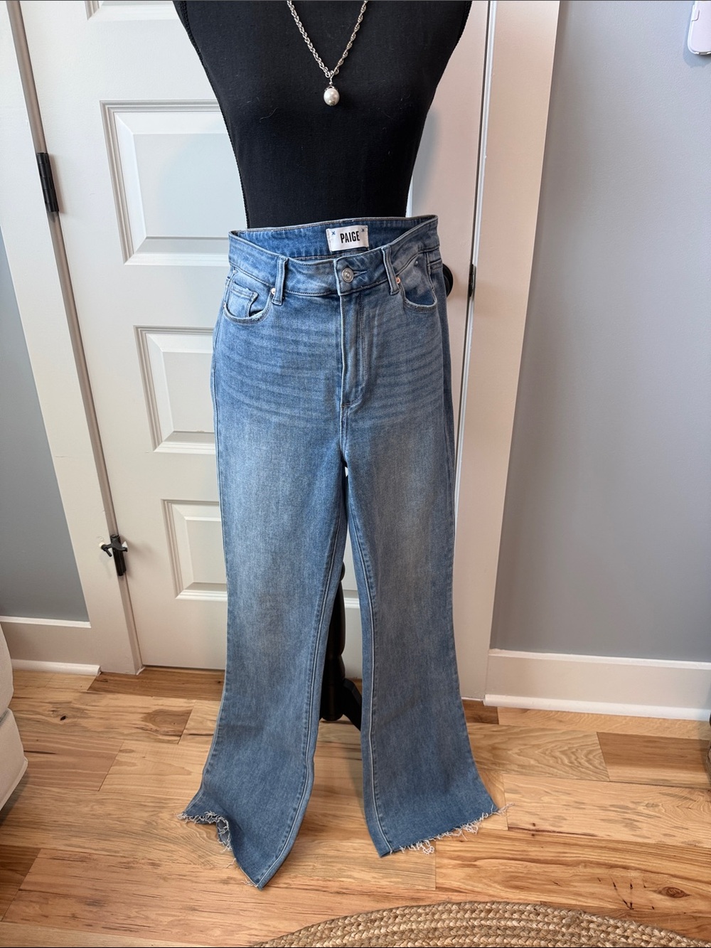 PAIGE Light Blue Straight Leg Jeans